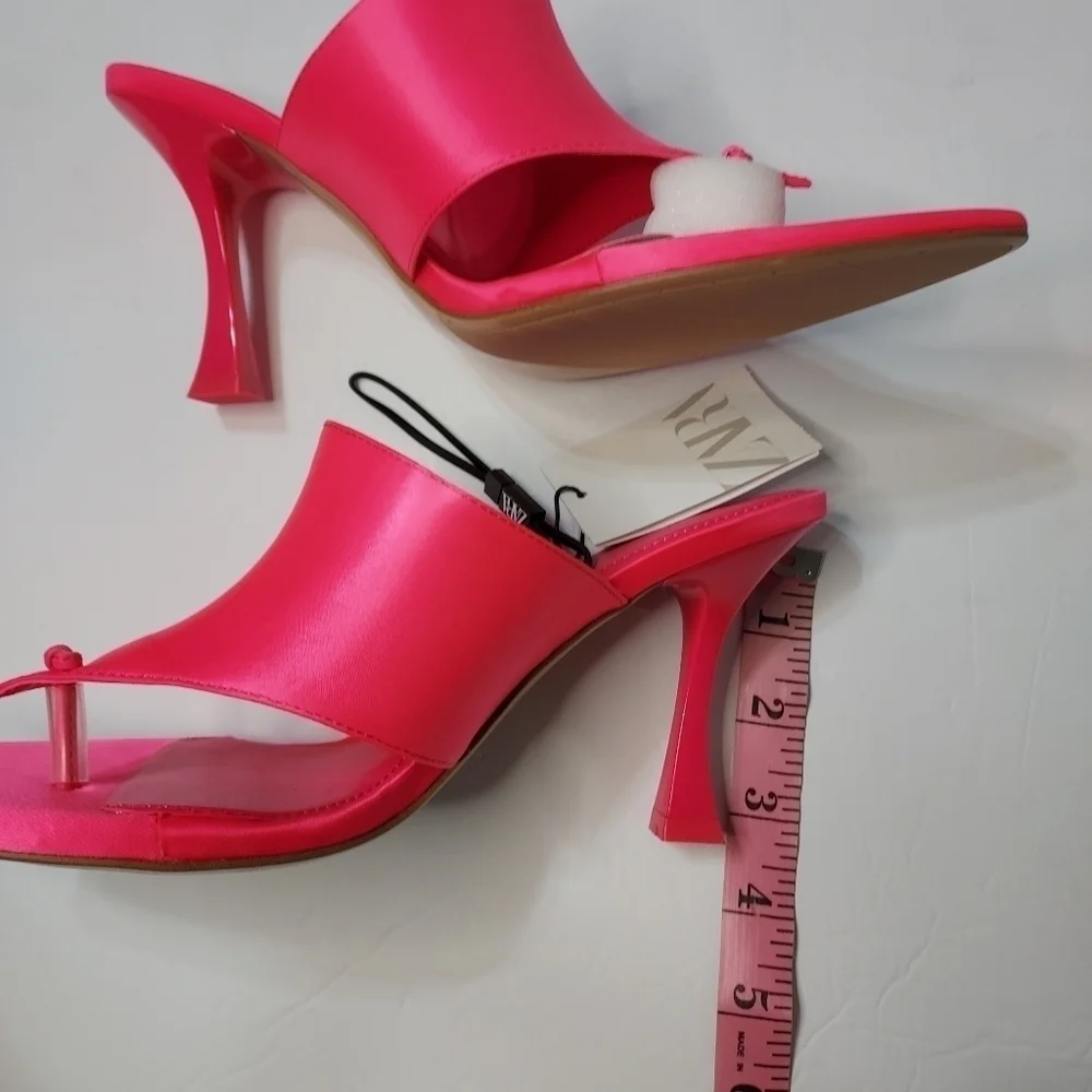 Zara Satin effect high heel sandals Sz-7.5